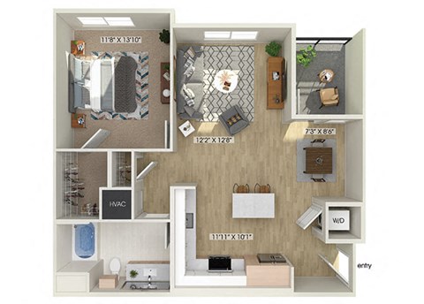 a floor plan of a two bedroom apartment